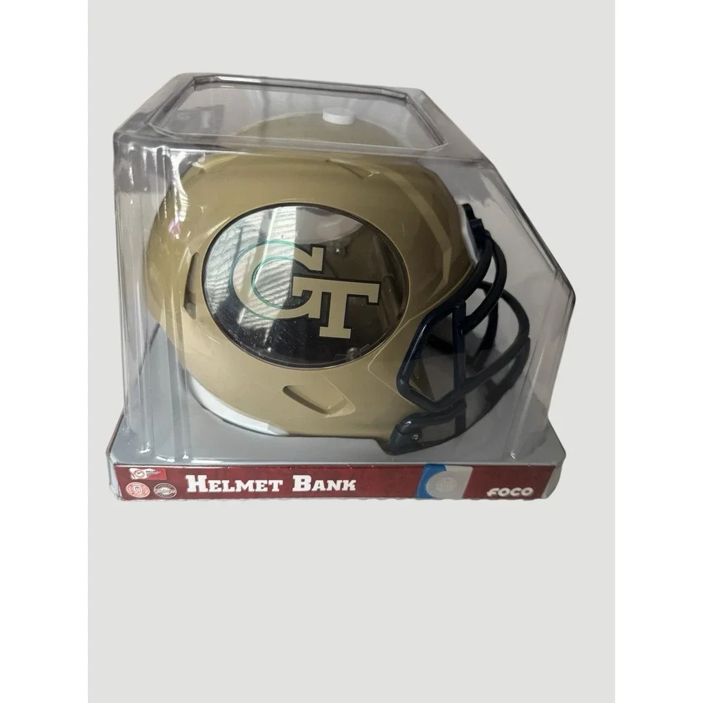 FOCO Georgia Tech Helmet Bank Collectible Plastic Tan Black